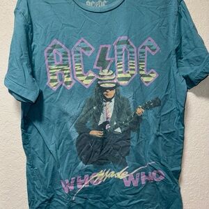 AC/DC Who Made Who Teal Graphic Tee - Women’s Large